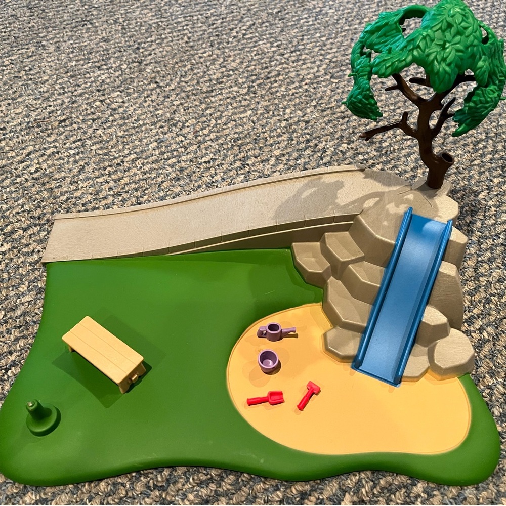 Playmobil Playground landscape with slide & some accessories. Incomplete